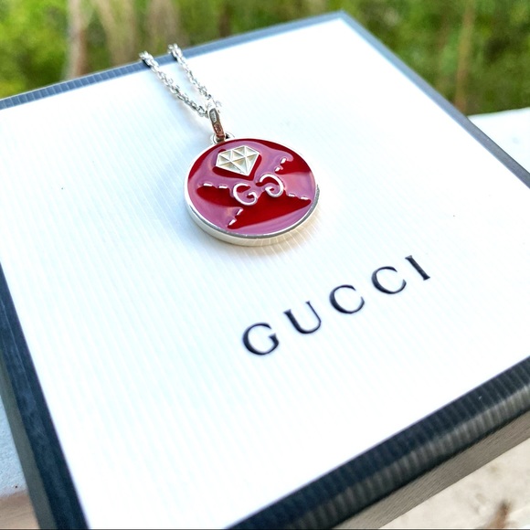 GucciGhost Sterling Silver & Enamel Diamond Charm - Picture 11 of 14